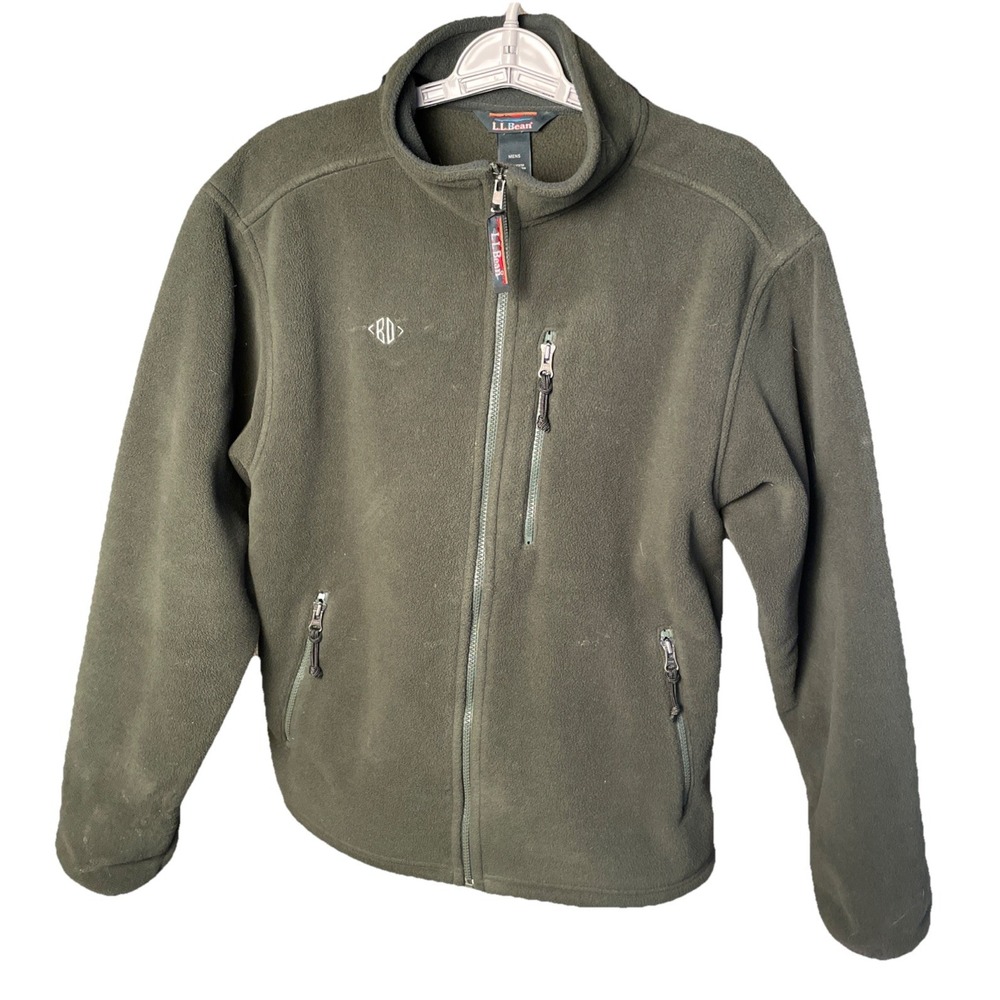 LL Bean Mountain Classic‎ Fleece Jacket Men's Green Medium-Regular